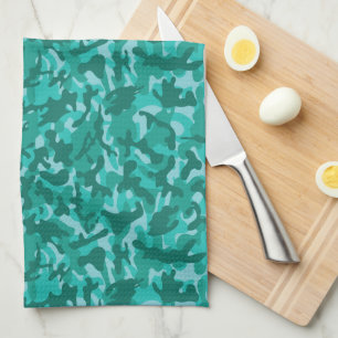 Blue Persian Camouflage Tea Towel