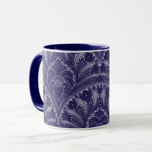 Blue Persian Floral Print Mug