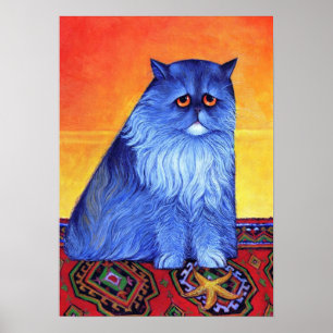 Blue Persian with Starfish Poster