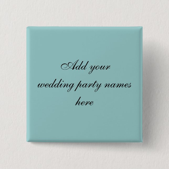 Blue Persnalized Wedding Party Name Pins (Front)