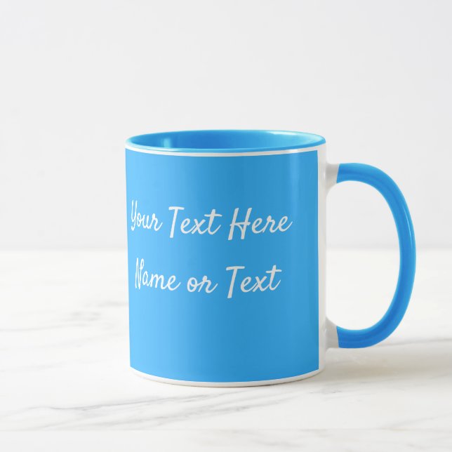 Blue Personalise Message Coffee Cup Gift Mug (Right)