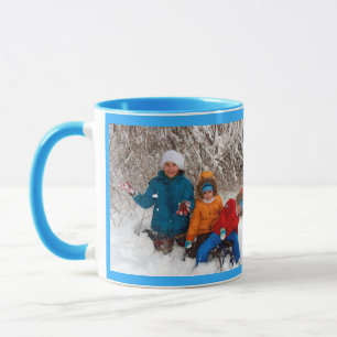 Blue Personalise Photo Template Gift Coffee Mug