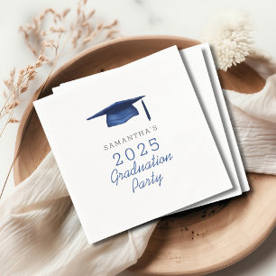 Blue Personalised 2025 Graduation Party  Napkin