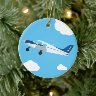 Blue Personalised Aeroplane Ornament