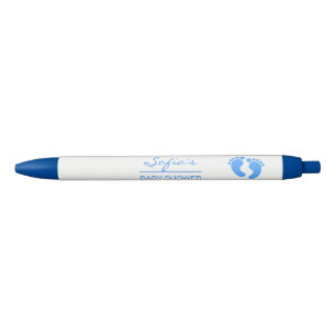 Blue Personalised Baby Shower Pens - Baby Feet