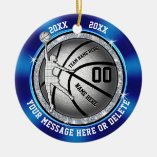 Blue Personalised Basketball Ornaments for Girls