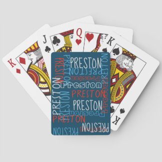 Blue Personalised Custom Name Collage Colourful Playing Cards