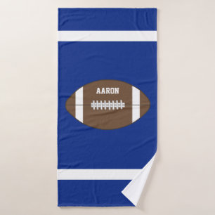 Blue Personalised Football Bath Towel
