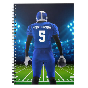 Blue Personalised Football Player Notebook
