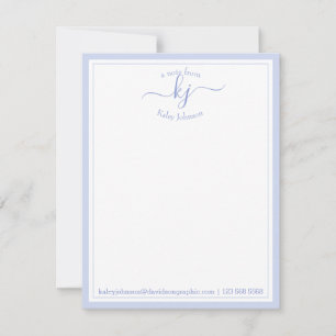 Blue Personalised   From The Desk Of Note Card