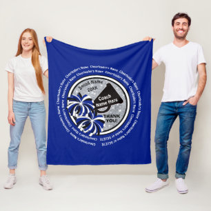 Blue Personalised Gifts for a Cheer Coach Fleece Blanket