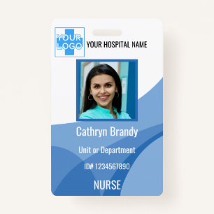 blue Personalised Hospital or Clinic Employee ID Badge