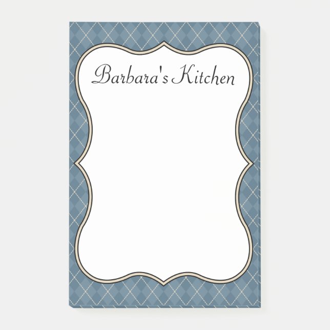 Blue Personalised Kitchen Notepad Gift (Front)