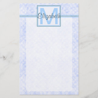 Blue Personalised Monogram Stationery