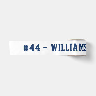 Blue Personalised Name and Number Homecoming Satin Ribbon