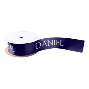 Blue Personalised Name Satin Ribbon