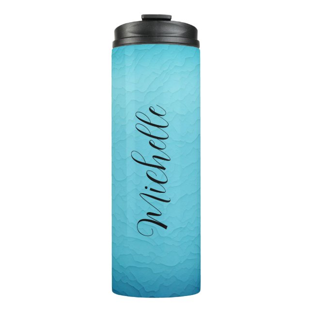 Blue Personalised Name Thermal Tumbler (Front)