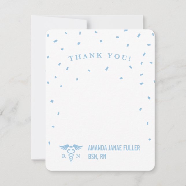 Blue Personalised Nurse Thank You Cards (Front)