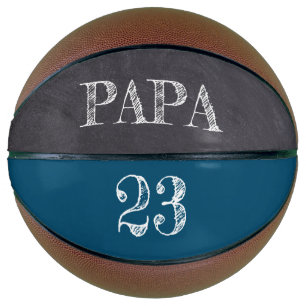 Blue Personalised PAPA Ball Player fave Number Dad Basketball