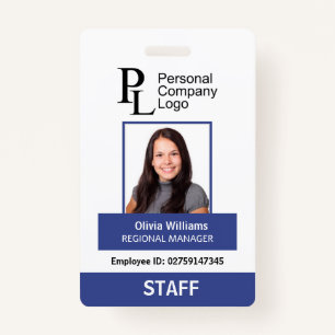 BLUE Personalised Portrait Company Staff Photo ID ID Badge