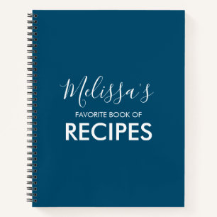 Blue Personalised Recipe Book