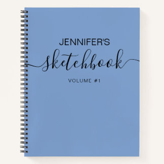 Blue Personalised Sketchbook Your Name Notebook