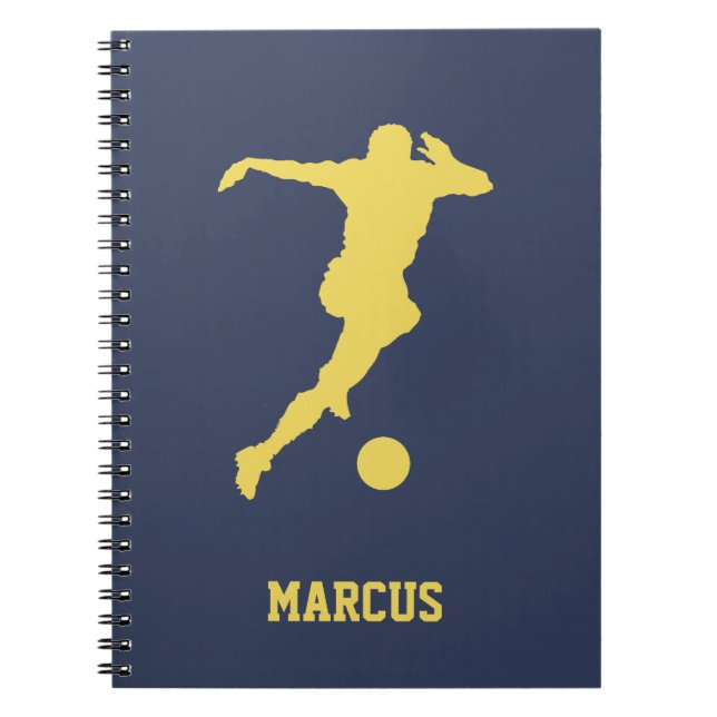 Blue Personalised Soccer Notebook (Front)