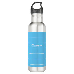 Blue Personalised Stainless Steel Water Bottle