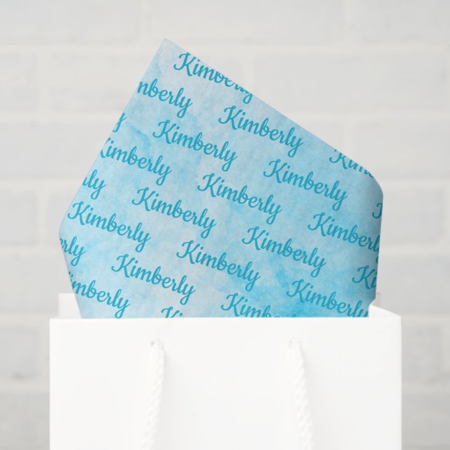 Blue Personalized Name Tissue Paper (Gift Bag)