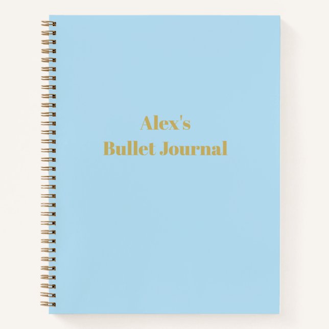 Blue Personalized Notebook Bullet Journal (Front)
