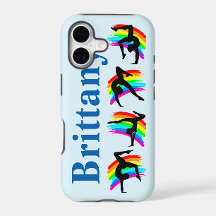 BLUE PERSONALIZED RAINBOW GYMNAST IPHONE CASE