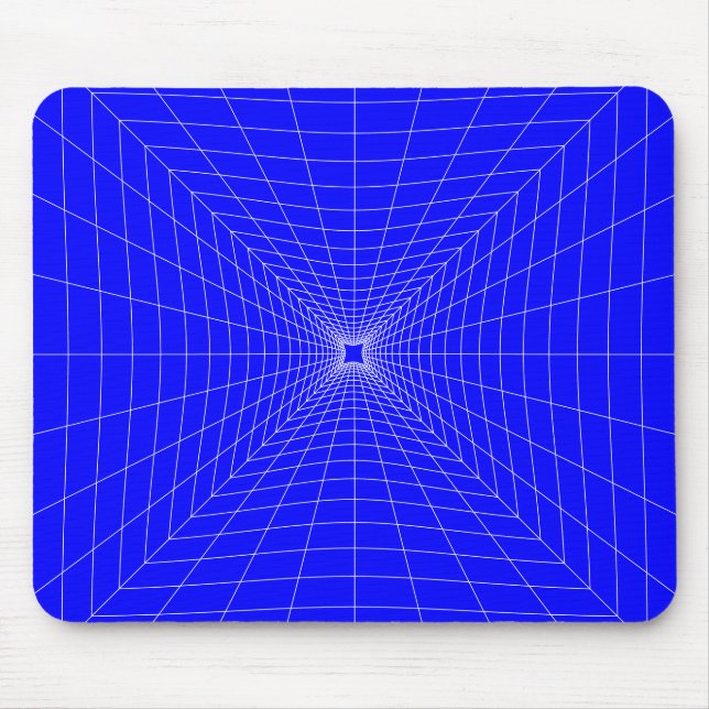 Blue Perspective Grid Distorted Mouse Mat (Front)