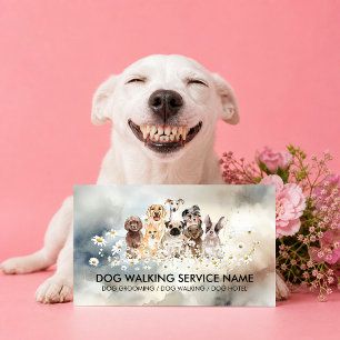 Blue Pet Photographer Watercolor Dog Portrait Business Card