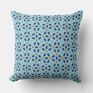 Blue Petal Harmony Throw Pillow
