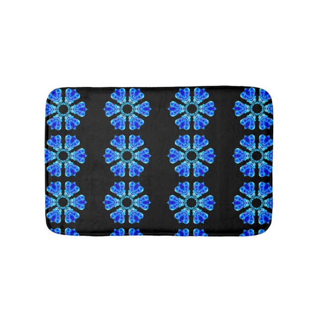 Blue Petals Bath Mat (Front)