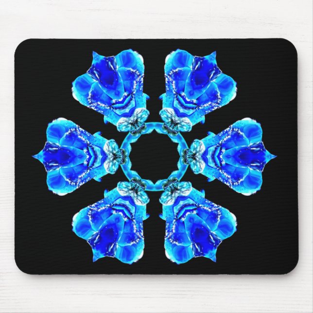 Blue Petals Mouse Mat (Front)
