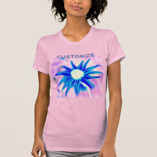Blue petals on pink design T-Shirt