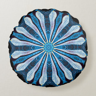Blue Petals Round Cushion