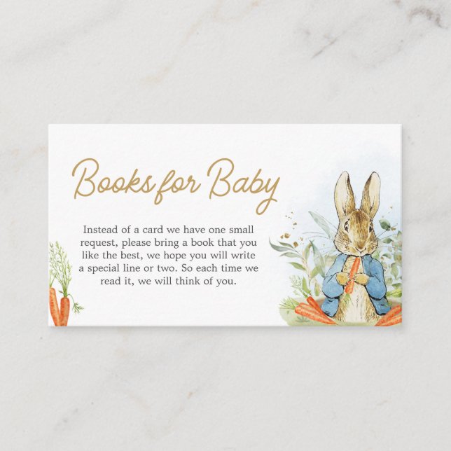 Blue Peter Rabbit Baby Shower Books for Baby Enclosure Card (Front)