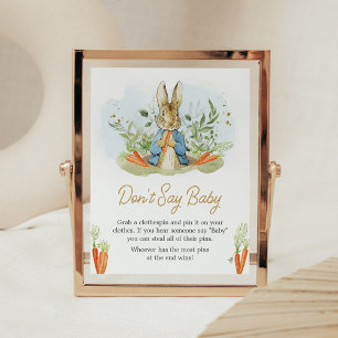 Blue Peter Rabbit Baby Shower Don't Say Baby Poster