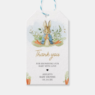 Blue Peter Rabbit Baby Shower Favour Tags
