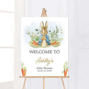 Blue Peter Rabbit Baby Shower Welcome Poster