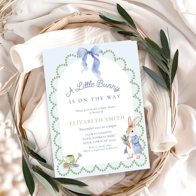 Blue Peter Rabbit Boy Baby Shower Invitation (Creator Uploaded)