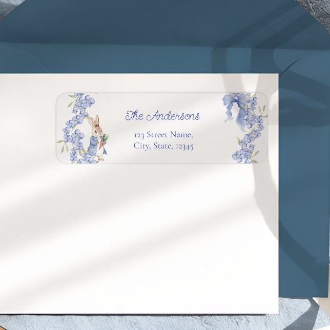 Blue Peter Rabbit Boy Baby Shower Label (Creator Uploaded)