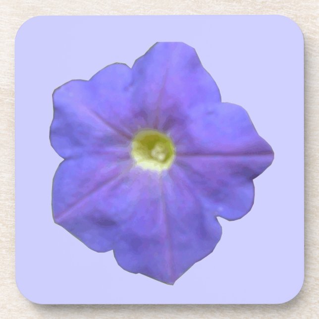 Blue Petunia Cork Coaster (Front)