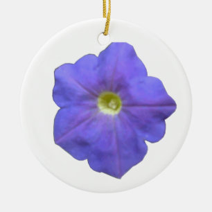 Blue Petunia Custom Birthday Ceramic Tree Decoration