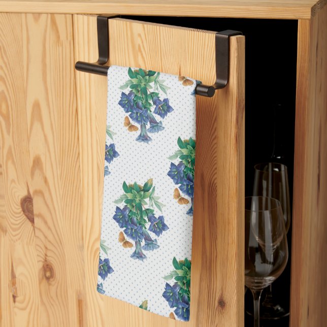Blue Petunia Tea Towel (Thirds Fold)