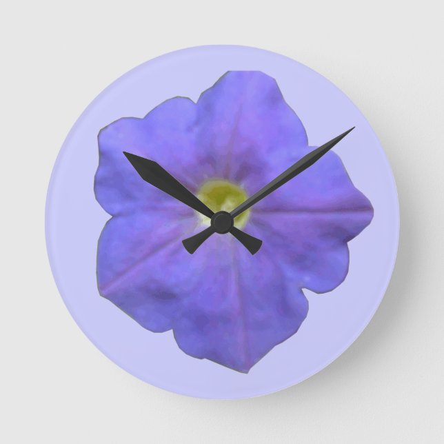 Blue Petunia Wall Clock (Front)