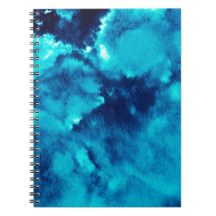 Blue Phantom Fashion Patterns Dirty Plash Watercol Notebook