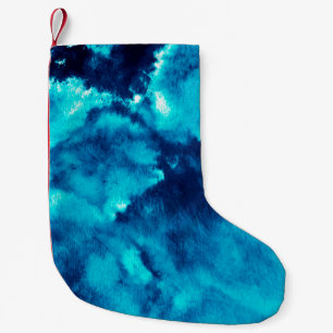 Blue Phantom Fashion Patterns Dirty Plash Watercol Small Christmas Stocking